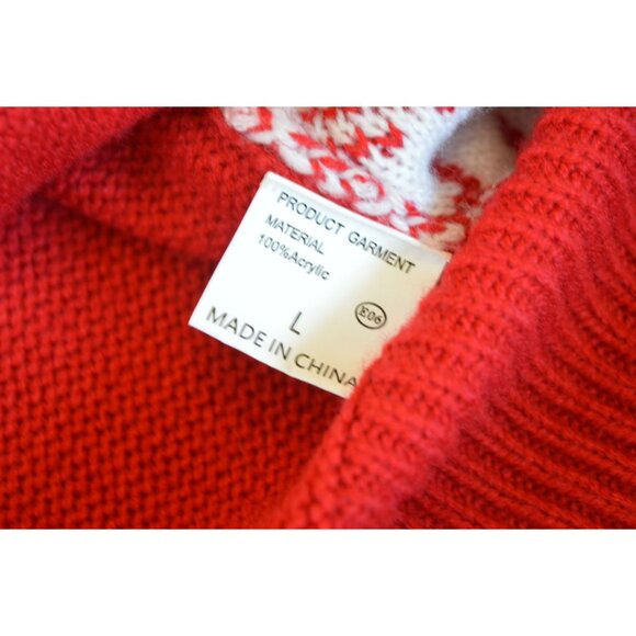 Pink Queen Christmas Llama Alpaca Chunky Knit Turtleneck Sweater Dress Large - Picture 5 of 8